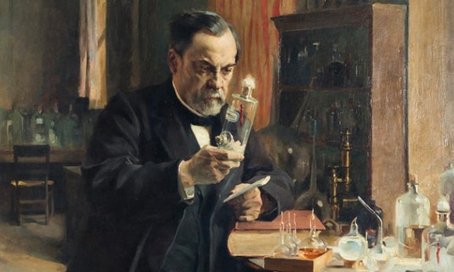 « Pasteur dans son laboratoire ». Huile sur toile peinte par Albert Edelfelt et Hélène Schjerfberck en 1885